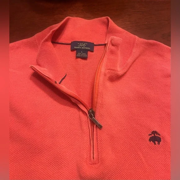 Brooks Brothers 1/4 zip lightweight pullover rustic red - Picture 1 of 4